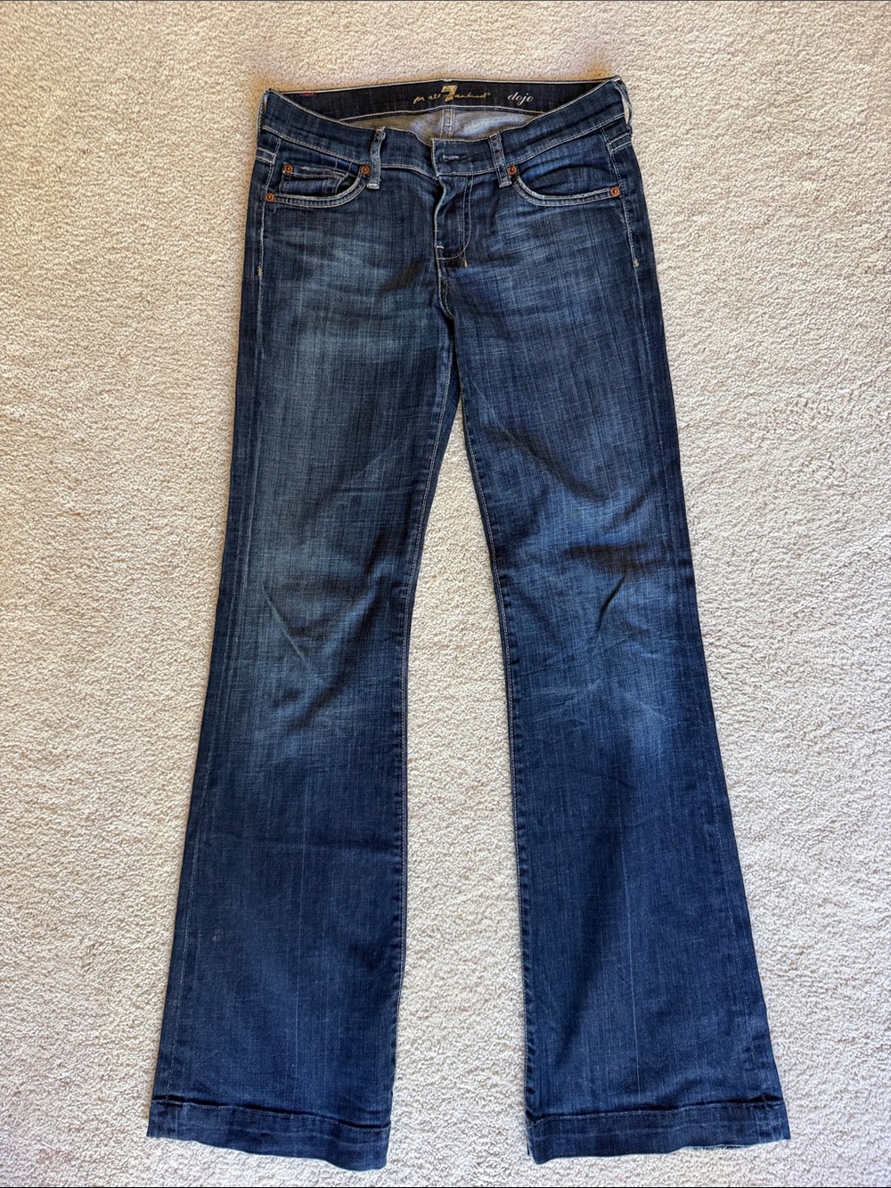 Women's Dark Blue 7 for all mankind Dojo Bootcut Jeans